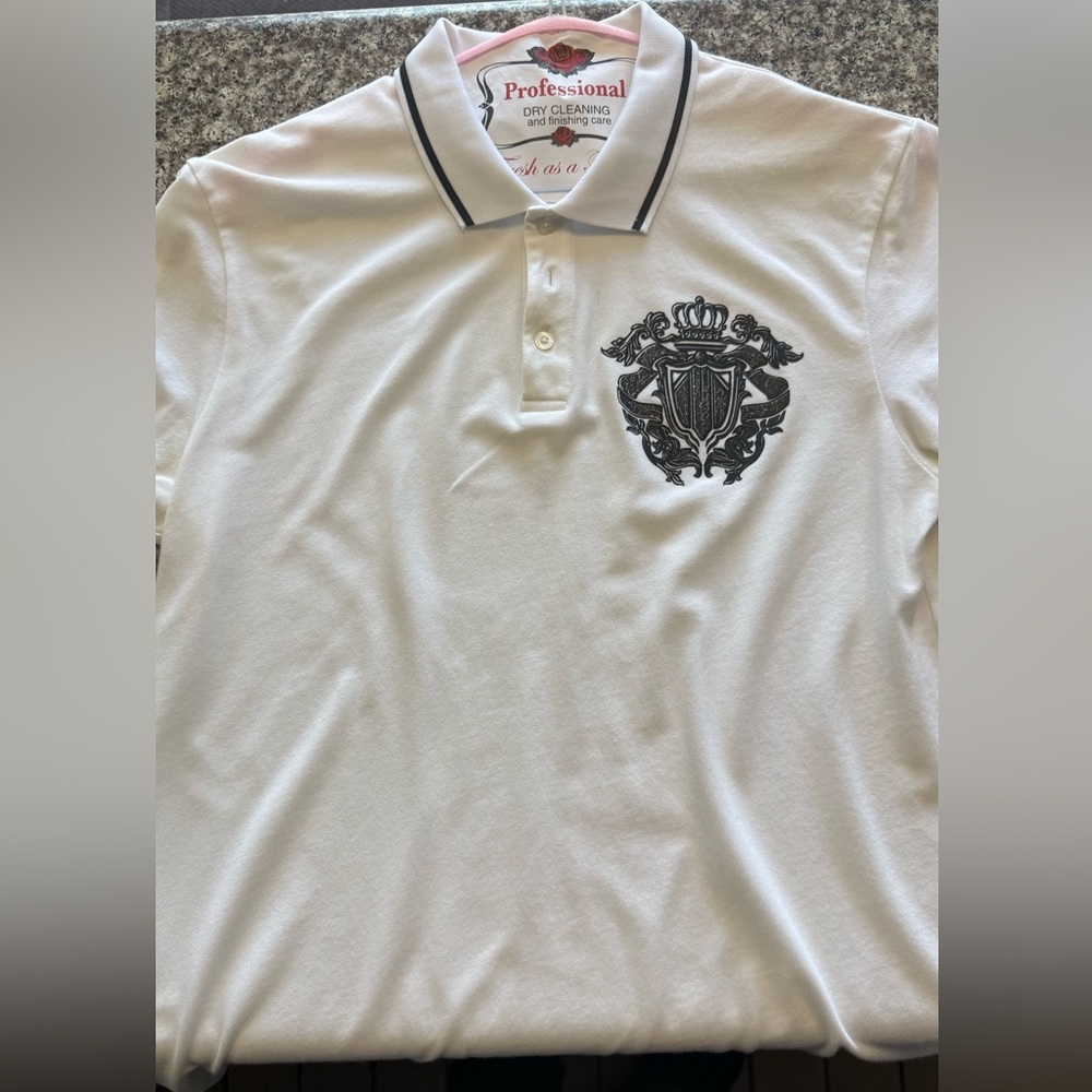 Zara Black and White Polo Shirt with Emblem